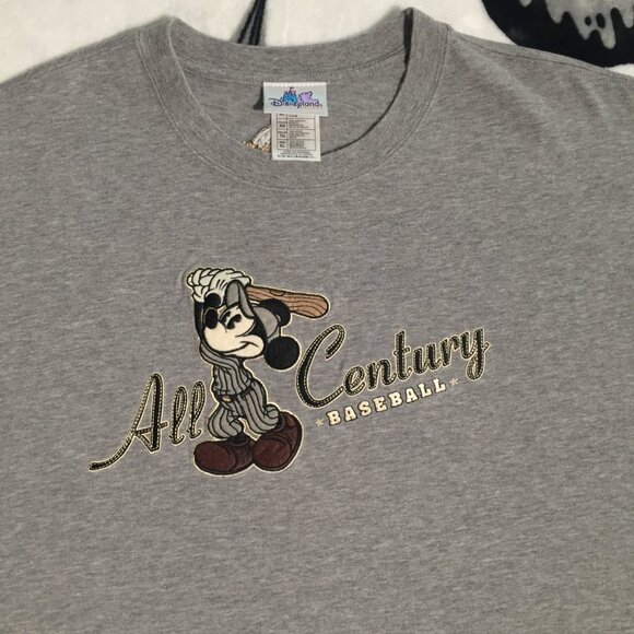 Disney Parks Vintage All Century Mickey Mouse Baseball Gray Tshirt - Picture 2 of 7